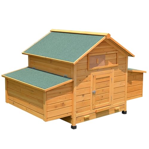 Kaninchenstall Für Draußen, Hasenkäfig Aus Holz Mit Ausziehbaren Tabletts, Allwetter-Haustierhaus Für Hühner, Meerschweinchen, Kleine Bis Mittelgroße Tiere, von HPTHLY