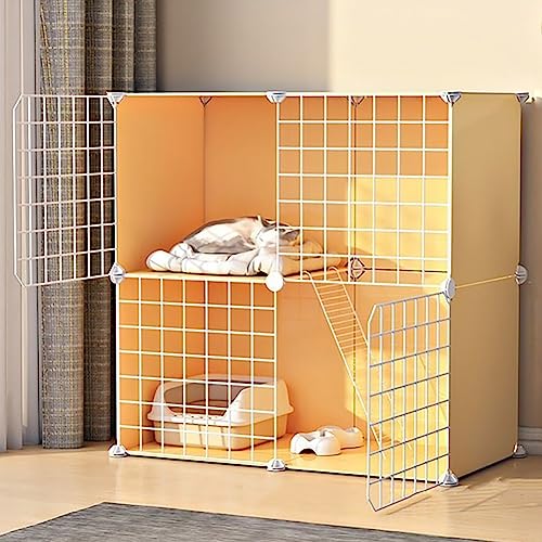 Katzenkäfig, DIY-Katzenlaufstall, Haustierkäfig, Drahtzwinger, Katzenbox, Leicht Zu Montierende Katzenzucht, Geeignet Für Welpen, Kätzchen, Meerschweinchen, FR,75 * 39 * 75cm/30 * 15 * 30in(B) von HPTHLY