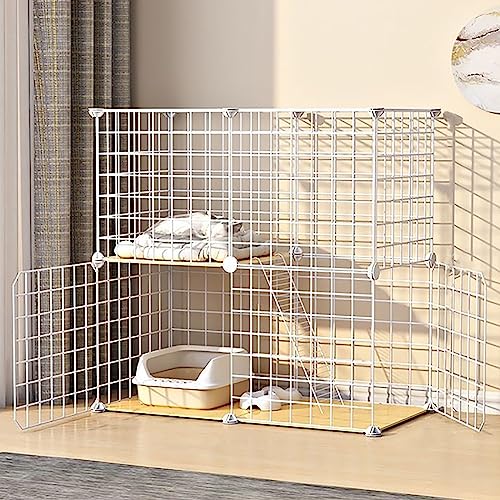 Katzenkäfig, DIY-Katzenlaufstall, Haustierkäfig, Drahtzwinger, Katzenbox, Leicht Zu Montierende Katzenzucht, Geeignet Für Welpen, Kätzchen, Meerschweinchen, FR,75 * 39 * 75cm/30 * 15 * 30in(C) von HPTHLY