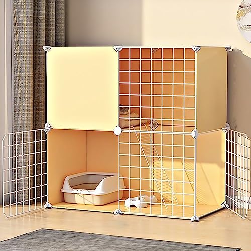 Katzenkäfig, DIY-Katzenlaufstall, Haustierkäfig, Drahtzwinger, Katzenbox, Leicht Zu Montierende Katzenzucht, Geeignet Für Welpen, Kätzchen, Meerschweinchen, FR,75 * 39 * 75cm/30 * 15 * 30in(D) von HPTHLY