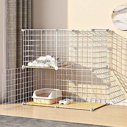 Katzenkäfig, DIY-Katzenlaufstall, Haustierkäfig, Drahtzwinger, Katzenbox, Leicht Zu Montierende Katzenzucht, Geeignet Für Welpen, Kätzchen, Meerschweinchen, FR,75 * 49 * 75cm/30 * 19 * 30in(D) von HPTHLY