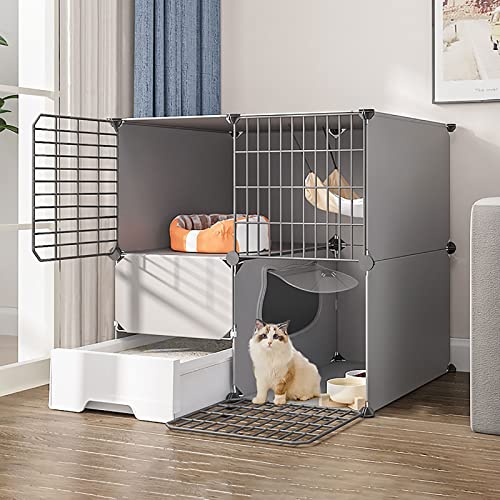 Katzenkäfig Für Den Innenbereich Mit Katzentoilette, Katzenkäfige, Laufstall, Katzengehege, Abnehmbarer Kleintierkäfig Aus Metall, DIY-Kätzchen-Laufstall, Extr, Katzenkäfig Für Den Innenbereich Mit Katzentoilette, Katzenkäfige, Laufstall, Katzengehege, Abnehmbarer Kleintierkäfig Aus Metall, DIY-Kätzchen-Laufstall, Extr, von HPTHLY