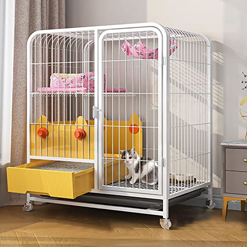 Katzenkäfig Für Den Innenbereich Mit Katzentoilette – Großer Katzenlaufstall Mit Rädern, Metallkäfig Für Kätzchen, Kleintiere – Für Kleintierwelpen, Kätzchen,White-78x55x100cm Katzenkäfig Für Den Innenbereich Mit Katzentoilette – Großer Katzenlaufstall Mit Rädern, Metallkäfig Für Kätzchen, Kleintiere – Für Kleintierwelpen, Kätzchen,White-78x55x100cm von HPTHLY