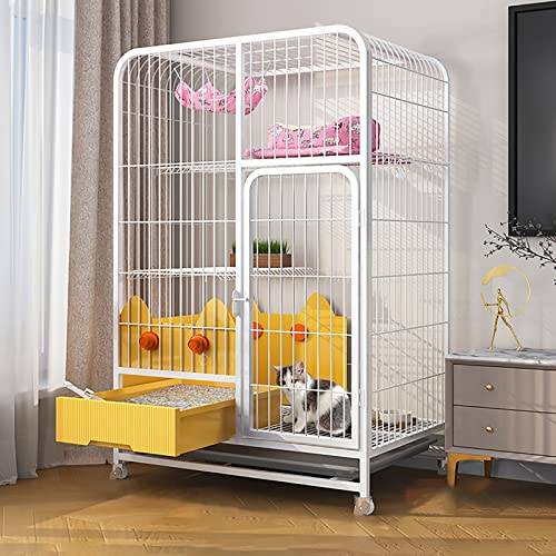 Katzenkäfig Für Den Innenbereich Mit Katzentoilette – Großer Katzenlaufstall Mit Rädern, Metallkäfig Für Kätzchen, Kleintiere – Für Kleintierwelpen, Kätzchen,White-78x55x108cm Katzenkäfig Für Den Innenbereich Mit Katzentoilette – Großer Katzenlaufstall Mit Rädern, Metallkäfig Für Kätzchen, Kleintiere – Für Kleintierwelpen, Kätzchen,White-78x55x108cm von HPTHLY