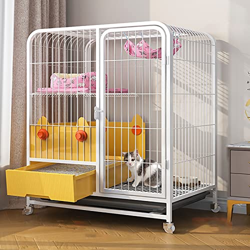 Katzenkäfig Für Den Innenbereich Mit Katzentoilette – Großer Katzenlaufstall Mit Rädern, Metallkäfig Für Kätzchen, Kleintiere – Für Kleintierwelpen, Kätzchen,White-78x55x85cm Katzenkäfig Für Den Innenbereich Mit Katzentoilette – Großer Katzenlaufstall Mit Rädern, Metallkäfig Für Kätzchen, Kleintiere – Für Kleintierwelpen, Kätzchen,White-78x55x85cm von HPTHLY