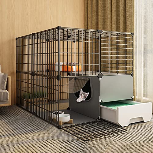 Katzenkäfig Mit Katzentoilette, Katzenlaufstall - Katzenkäfig DIY Haustierlaufstall Mit Tür Und Geschlossener Katzentoilette, Luxuriöses Katzenhaus Mit Mehrere,C-75 * 95 * 73CM Katzenkäfig Mit Katzentoilette, Katzenlaufstall - Katzenkäfig DIY Haustierlaufstall Mit Tür Und Geschlossener Katzentoilette, Luxuriöses Katzenhaus Mit Mehrere,C-75 * 95 * 73CM von HPTHLY