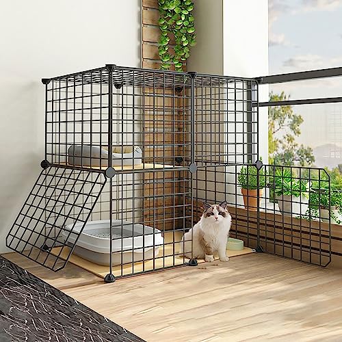 Katzenkäfige Für Drinnen Und Draußen, Katzengehege, Abnehmbarer Kleintierkäfig, Katzenlaufstall, Welpenkiste, Halbgeschlossener Katzenschrank – Für Kleine Haust,75x49x73cm Katzenkäfige Für Drinnen Und Draußen, Katzengehege, Abnehmbarer Kleintierkäfig, Katzenlaufstall, Welpenkiste, Halbgeschlossener Katzenschrank – Für Kleine Haust,75x49x73cm von HPTHLY