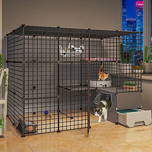 Katzenkisten Für Hauskatzen, Katzenzwinger Für Hauskatzen Mit Katzentoilette, Kleintierkäfig, Zusammengebautes Katzengehege Mit 2 Türen Für Haustiere, Ideal Fü,White-147 * 95 * 109cm Katzenkisten Für Hauskatzen, Katzenzwinger Für Hauskatzen Mit Katzentoilette, Kleintierkäfig, Zusammengebautes Katzengehege Mit 2 Türen Für Haustiere, Ideal Fü,White-147 * 95 * 109cm von HPTHLY