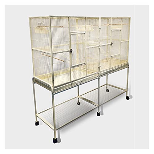 Vogelkäfig, Stapelbar, Unterteilt, Eisen, Vogelkäfig, Sittichhaus Mit Rollständer Für Kanarienvögel, Unzertrennliche, Finken, Wellensittiche, Kleine Papageien, von HPTHLY