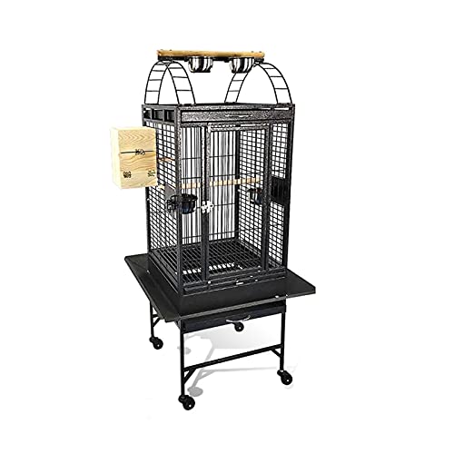 Vogelkäfige Großer Papagei Ara Kanarienvogel Fink Vogel Metallkäfig Schwarze Venenfarbe Vogelträger, von HPTHLY