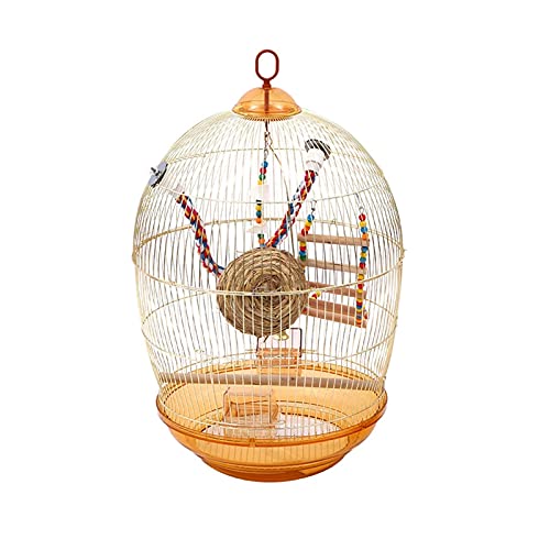 Vogelkäfige Papageienkäfig Runder Luxus Goldener Metallvogelkäfig Vogelhäuser Vogelträger,OneColor-S Vogelkäfige Papageienkäfig Runder Luxus Goldener Metallvogelkäfig Vogelhäuser Vogelträger,OneColor-S von HPTHLY