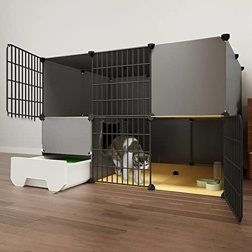 Zusammenklappbarer Haustierkäfig, Haustierkäfige Für Katzen, Meerschweinchenkäfige Für Den Innenbereich, Extra Groß, Tragbar, Haustierheim Für 1–4 Katzen,111 * 95 * 75cm von HPTHLY