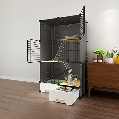 Zusammenklappbarer Haustierkäfig, Haustierkäfige Für Katzen, Meerschweinchenkäfige Für Den Innenbereich, Extra Groß, Tragbar, Haustierheim Für 1–4 Katzen,75 * 49 * 127cm Zusammenklappbarer Haustierkäfig, Haustierkäfige Für Katzen, Meerschweinchenkäfige Für Den Innenbereich, Extra Groß, Tragbar, Haustierheim Für 1–4 Katzen,75 * 49 * 127cm von HPTHLY