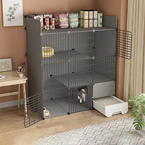 Zusammenklappbarer Kätzchenkäfig Für Hauskatzen, Mit Katzentoilette, Tragbar, Haustierkäfige Für Kleintiere, Ideal Für 1–2 Katzen,111 * 49 * 124cm Zusammenklappbarer Kätzchenkäfig Für Hauskatzen, Mit Katzentoilette, Tragbar, Haustierkäfige Für Kleintiere, Ideal Für 1–2 Katzen,111 * 49 * 124cm von HPTHLY