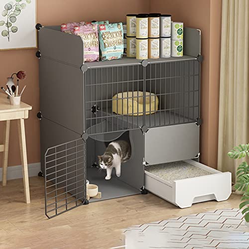 Zusammenklappbarer Kätzchenkäfig Für Hauskatzen, Mit Katzentoilette, Tragbar, Haustierkäfige Für Kleintiere, Ideal Für 1–2 Katzen,75 * 49 * 88cm Zusammenklappbarer Kätzchenkäfig Für Hauskatzen, Mit Katzentoilette, Tragbar, Haustierkäfige Für Kleintiere, Ideal Für 1–2 Katzen,75 * 49 * 88cm von HPTHLY