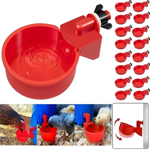 Packung mit 16 automatischen Hühnertränken mit Bohrmaschine,Automatische Geflügeltränke DIY Hühnerwasserbecher，Geflügeltrinker für Hühner, Enten, Vögel von HQQXZQ
