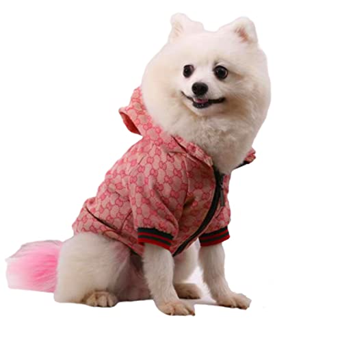 HQREA Luxuriöser Hunde-Kapuzenpullover für den Winter, klassische Designer-Haustierkleidung, Mantel, Französische Bulldogge, Teddy, Mops, Welpenkleidung, Größe XL von HQREA
