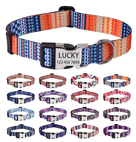 Personalisiertes Hundehalsband, modisches Hundehalsband, personalisierbar mit Name und Telefonnummer, verstellbare Größen für mittelgroße und große Hunde, 9 Farben für männliche, weibliche Jungen, von HQYDDMI