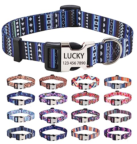 Personalisiertes Hundehalsband, modisches Hundehalsband, personalisierbar mit Name und Telefonnummer, verstellbare Größen für mittelgroße und große Hunde, 9 Farben für männliche, weibliche Jungen, von HQYDDMI
