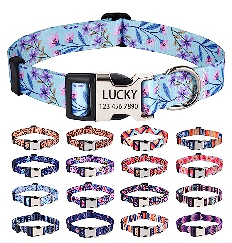 Personalisiertes Hundehalsband, Blumenhalsband, personalisierbar mit Name und Telefonnummer, verstellbare Größen für kleine, mittelgroße und große Hunde, 9 Farben für männliche, weibliche Jungen, Personalisiertes Hundehalsband, Blumenhalsband, personalisierbar mit Name und Telefonnummer, verstellbare Größen für kleine, mittelgroße und große Hunde, 9 Farben für männliche, weibliche Jungen, von HQYDDMI