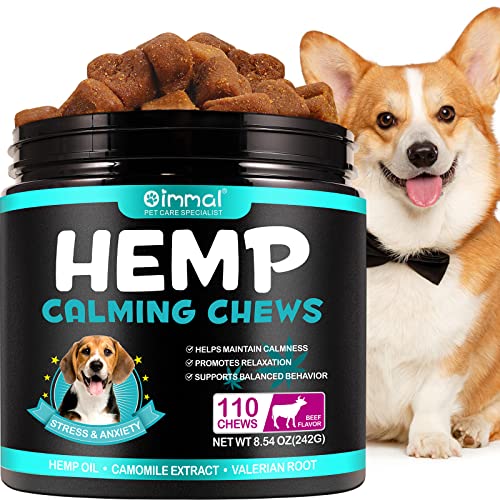 HRAMEX Calming Chew für Hunde(Rindergeschmack 110 Stück),Beruhigende Chews für Haustiere,ti Stress Snack für Ihren Hund,fördern Entspannung, reduzieren Stress,mit natürlichen Inhaltsstoffen von HRAMEX