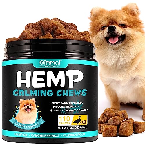 HRAMEX Calming Chew für Hunde(Entengeschmack 110 Stück),Beruhigende Chews für Haustiere,ti Stress Snack für Ihren Hund,fördern Entspannung, reduzieren Stress,mit natürlichen Inhaltsstoffen von HRAMEX