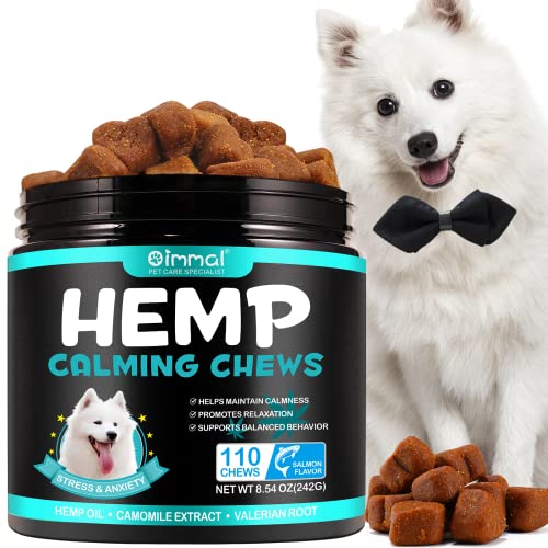 HRAMEX Calming Chew für Hunde(Lachsaroma 110 Stück),Beruhigende Chews für Haustiere,ti Stress Snack für Ihren Hund,fördern Entspannung, reduzieren Stress,mit natürlichen Inhaltsstoffen von HRAMEX