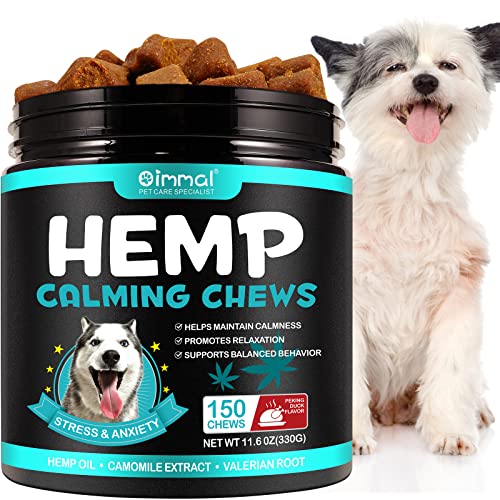 HRAMEX Calming Chew für Hunde(Peking Entengeschmack 150 Stück),Beruhigende Chews für Haustiere,ti Stress Snack für Ihren Hund,fördern Entspannung, reduzieren Stress,mit natürlichen Inhaltsstoffen von HRAMEX