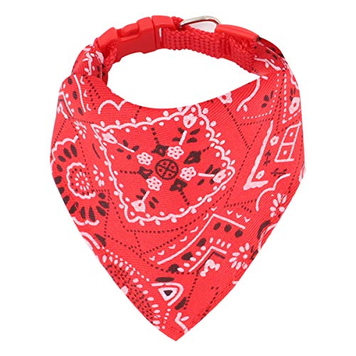 Hunde Bandana Kopftücher Haustier Halstuch Einstellbare für Welpen Kleine Hund Katze (L, Rot) von HRP