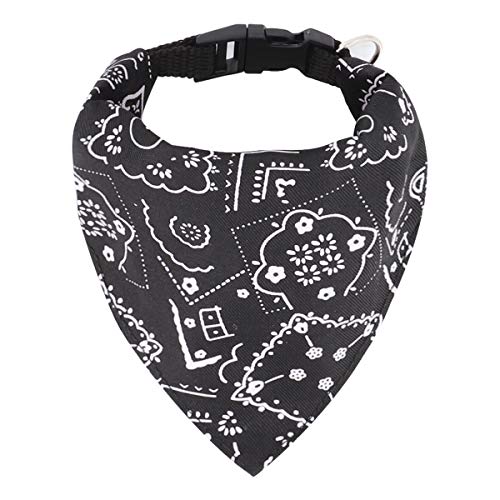 Hunde Bandana Kopftücher Haustier Halstuch Einstellbare für Welpen Kleine Hund Katze (M, Schwarz) von HRP