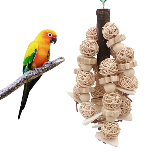 HRRIVE Kauspielzeug für Vögel und Papageien, Holz von HRRIVE