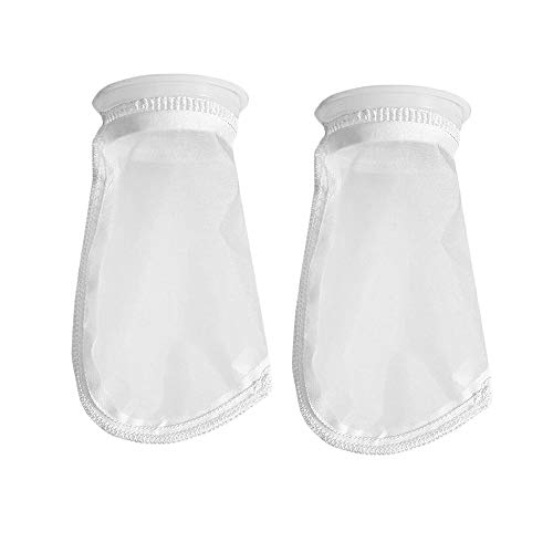 Honritone 2 Stück 100 Mikron 10,2 cm Kunststoffring, 22,9 cm kurze Tasche, Nylon-Netz, 10,2 cm Filtersocken für Aquarium, Meeresriffwanne von Honritone