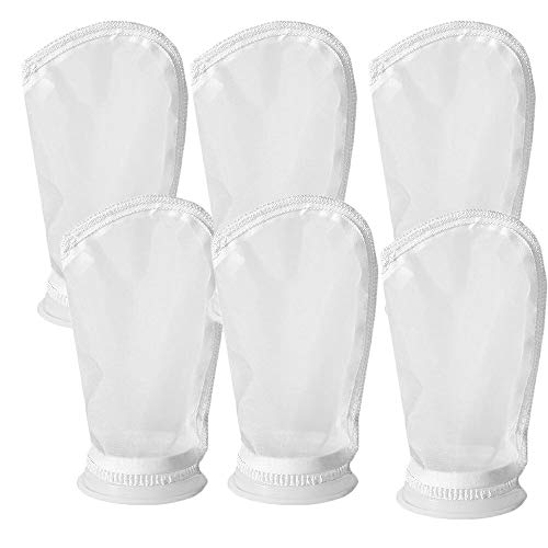HRTFILTERS 400 Mikron 10,2 cm Ring, 22,9 cm kurzes Nylon-Netz, 10,2 cm Filtersocke, Beutel, Aquarium, Marine-Ölwanne (6 Stück, 400 Mikrometer, 10,2 x 22,9 cm) von HRTFILTERS