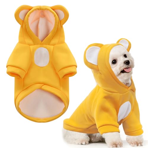 HRTTSY Kapuzenpullover für kleine Hunde, weiches warmes Fleece, für Herbst und Winter, niedlicher Welpenpullover, Katzenmantel, lustiger Blanko-Pullover, Hunde-Kapuzen-Sweatshirts für kleine Hunde, HRTTSY Kapuzenpullover für kleine Hunde, weiches warmes Fleece, für Herbst und Winter, niedlicher Welpenpullover, Katzenmantel, lustiger Blanko-Pullover, Hunde-Kapuzen-Sweatshirts für kleine Hunde, von HRTTSY