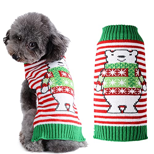 HRTTSY Weihnachten Hundepullover, Winter Warmer Hund Katze Pullover Kleidung Haustier Mantel Kostüm Welpenpullover Pullover Bekleidung für kleine mittelgroße Hunde Großer Hund Haustierpullover von HRTTSY