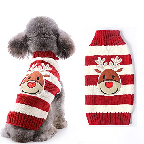 HRTTSY Weihnachten Hundepullover, Winter Warmer Hund Katze Pullover Kleidung Haustier Mantel Kostüm Welpenpullover Pullover Bekleidung für kleine mittelgroße Hunde Großer Hund Haustierpullover von HRTTSY