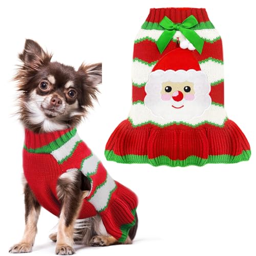 HRTTSY Weihnachtliches Hundekleid für kleine Hunde (roter Weihnachtsmann, Größe XL) von HRTTSY