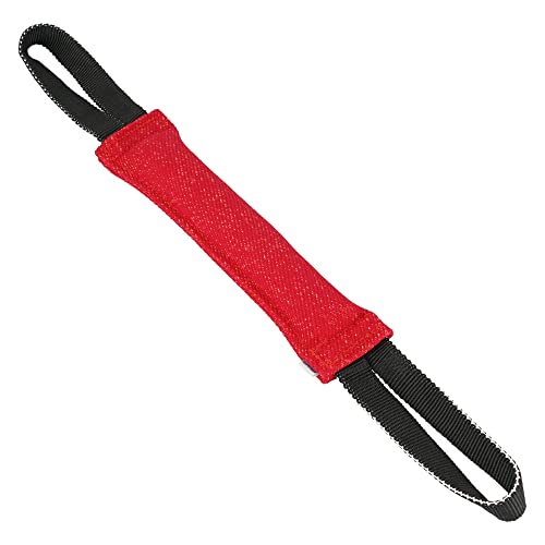 Sprenger Hunde Aportierspielzeug aus Baumwolle I Beisswurst für Zerrspiele I Tauziehen auch für große Hunde, Bringsel Größe S (31 x 7 cm) - rot/schwarz von Herm Sprenger
