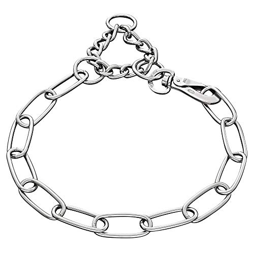 Sprenger Kettenhalsband für Hunde aus Edelstahl mit Haken und Zugbegrenzung I Hundehalsband m mit extra Langen Kettenglieder 4mm, fellschonend, 70 cm von Herm Sprenger