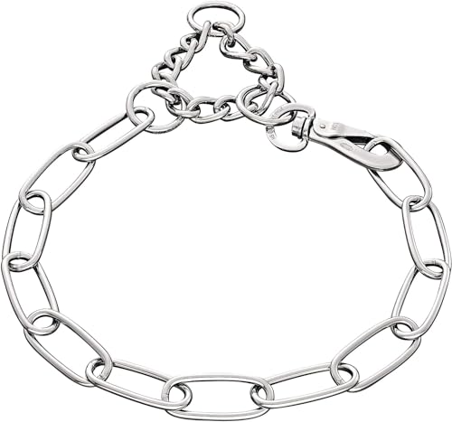 Sprenger Kettenhalsband für Hunde aus Edelstahl mit Haken und Zugbegrenzung I Hundehalsband m mit extra Langen Kettenglieder 4mm, fellschonend, 75 cm von SPRENGER