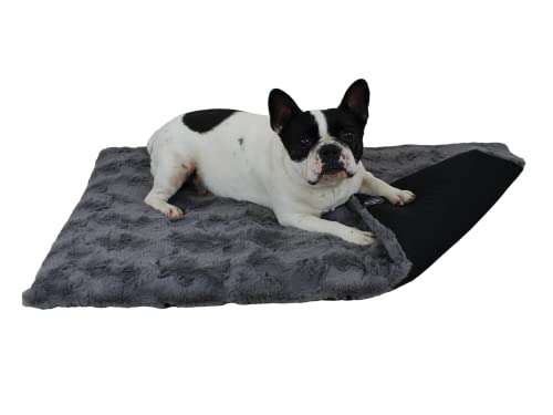 HS-Hundebett 45x65cm Anthrazit rutschfeste Exklusivdecke in Unifarben I Antirutsch-Hundedecke Made in Germany I Weiche Kuscheldecke für große & kleine Hunde I waschbar bei 40° von HS-Hundebett