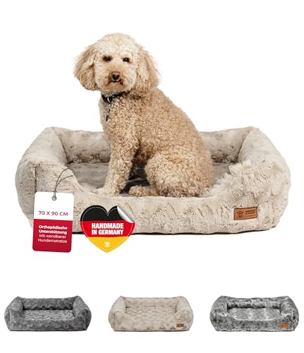 HS-Hundebett® Kuschelbett Deluxe Exklusiv M (70x90 cm) – Orthopädisches Hundebett mit Memory Foam & Anti-Rutsch – Waschbar – Sand – Made in DE HS-Hundebett® Kuschelbett Deluxe Exklusiv M (70x90 cm) – Orthopädisches Hundebett mit Memory Foam & Anti-Rutsch – Waschbar – Sand – Made in DE von HS-Hundebett