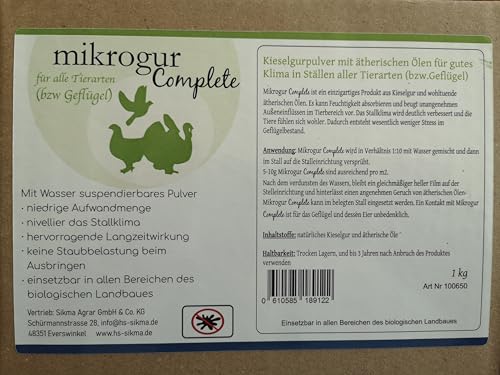 HS Mikrogur Complete - Stallklima-Optimierer mit Eukalyptusöl gegen Milben - Biozidfrei - Einfache Anwendung für Stallungen & Einsatz in Allen Bereichen der Bio. Landwirtschaft von HS Sikma
