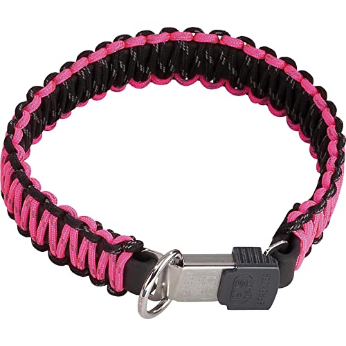 Sprenger Hundehalsband aus stabilem Paracord Nylon mit Edelstahl Clic Lock Verschluss I Wasserabweisende Halskette, reflektierend, langlebig 45 cm, pink von SPRENGER