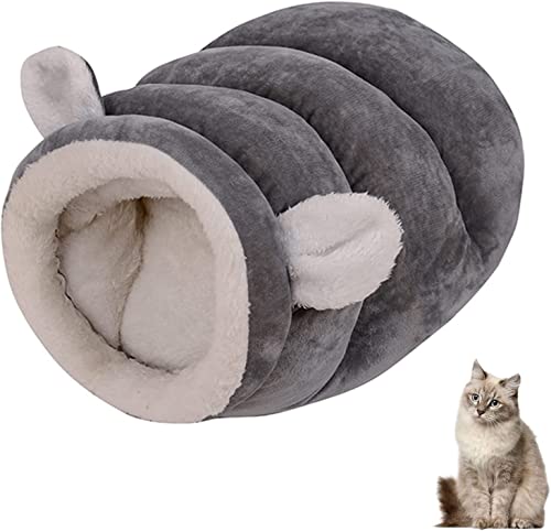 Haustierhäuser Bequemes, Flauschiges Kuschel-Katzenbett, Schlafsack, wärmende Haustier-Schlafzone, gemütliches Bett, Katzenhöhle mit Ohrenhöhle, großes, waschbares Nest für Welpen Neu von HSHTTKL