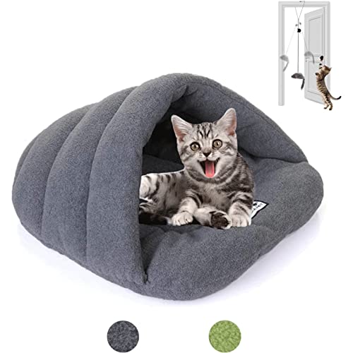 Haustierhäuser Haustierzelt Höhlenbett Instant Shape Tragbares weiches gemütliches Fleece Warmes Katzenbett Nestbettkissen Hundebett für kleine Hunde Katzen Hasen Neu von HSHTTKL