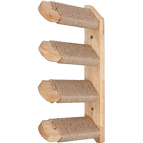 Katzenhäuser Kratzbaum aus Holz, wandmontierte Katzen, Kletterleiter, Holztreppe, Haustiermöbel, Wandregal-Set für Kätzchen, Sitzstange für Katzen Neu von HSHTTKL