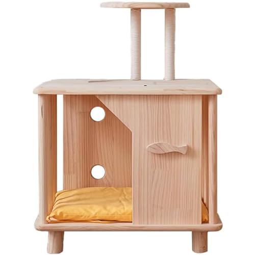 Katzenhaus aus Holz, Katzenklettergerüst, Katzenkratzbaum, Katzenschrank mit gepolstertem, multifunktionalem Nachttisch Katzenhaus aus Holz, Katzenklettergerüst, Katzenkratzbaum, Katzenschrank mit gepolstertem, multifunktionalem Nachttisch von HSHTTKL