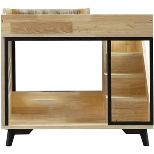 Katzenhaus aus Holz mit Trittleiter, Aufbewahrungsschrank für Katzen, Klettergerüst für Katzen, Kratzbaum für Katzen, Katzenzimmer Katzenhaus aus Holz mit Trittleiter, Aufbewahrungsschrank für Katzen, Klettergerüst für Katzen, Kratzbaum für Katzen, Katzenzimmer von HSHTTKL