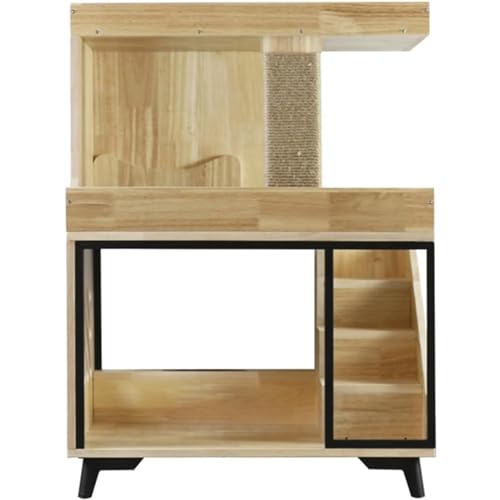 Katzenhaus aus Holz mit Trittleiter, Aufbewahrungsschrank für Katzen, Klettergerüst für Katzen, Kratzbaum für Katzen, Katzenzimmer Katzenhaus aus Holz mit Trittleiter, Aufbewahrungsschrank für Katzen, Klettergerüst für Katzen, Kratzbaum für Katzen, Katzenzimmer von HSHTTKL